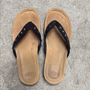 UGG Black and Tan Studded Sandals